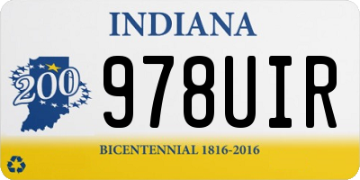 IN license plate 978UIR