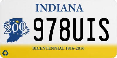 IN license plate 978UIS