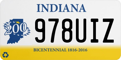 IN license plate 978UIZ
