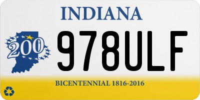 IN license plate 978ULF