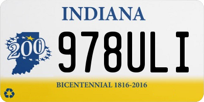 IN license plate 978ULI