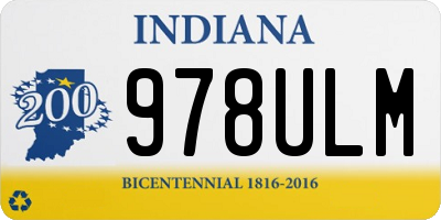 IN license plate 978ULM