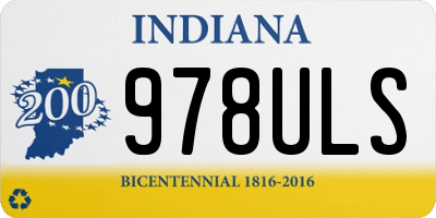 IN license plate 978ULS