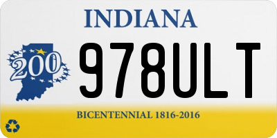 IN license plate 978ULT