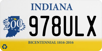 IN license plate 978ULX