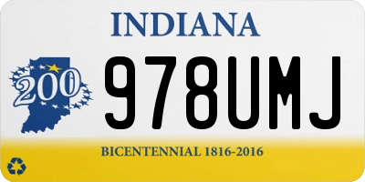 IN license plate 978UMJ