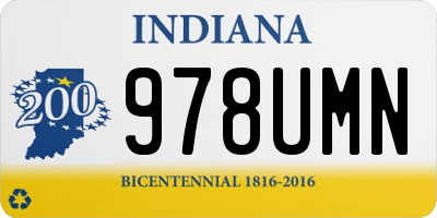 IN license plate 978UMN