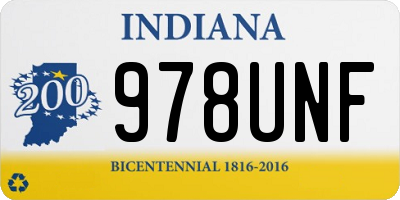 IN license plate 978UNF