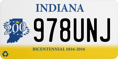 IN license plate 978UNJ