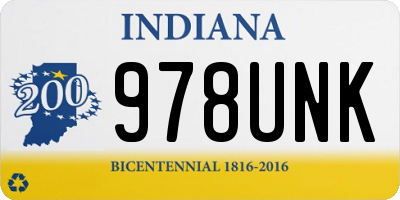 IN license plate 978UNK