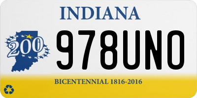 IN license plate 978UNO