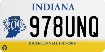 IN license plate 978UNQ