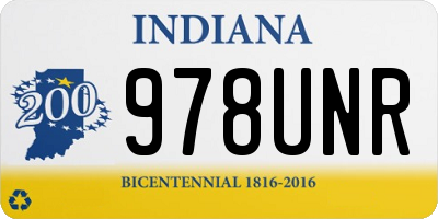 IN license plate 978UNR