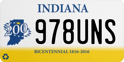 IN license plate 978UNS