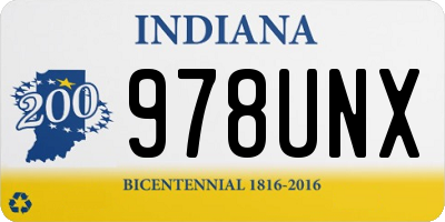 IN license plate 978UNX
