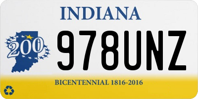 IN license plate 978UNZ