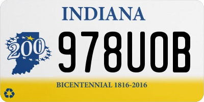 IN license plate 978UOB