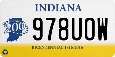 IN license plate 978UOW