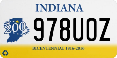IN license plate 978UOZ