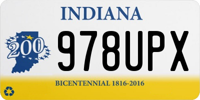 IN license plate 978UPX