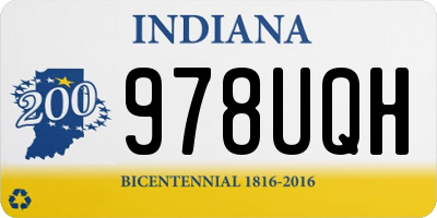 IN license plate 978UQH