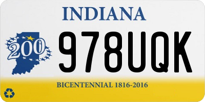 IN license plate 978UQK