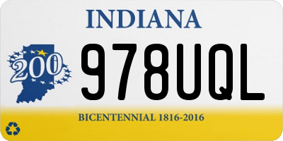 IN license plate 978UQL