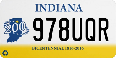 IN license plate 978UQR