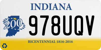 IN license plate 978UQV