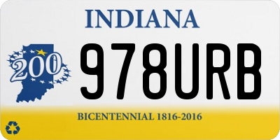 IN license plate 978URB