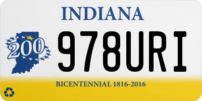 IN license plate 978URI