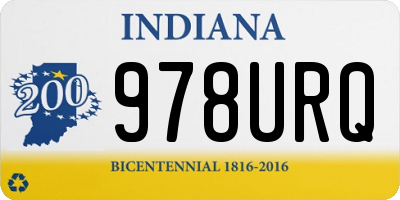 IN license plate 978URQ