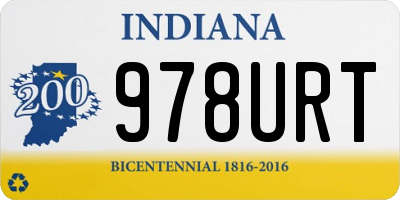 IN license plate 978URT