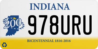 IN license plate 978URU