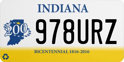 IN license plate 978URZ