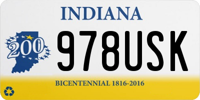 IN license plate 978USK