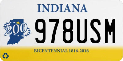 IN license plate 978USM