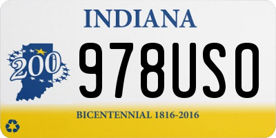 IN license plate 978USO