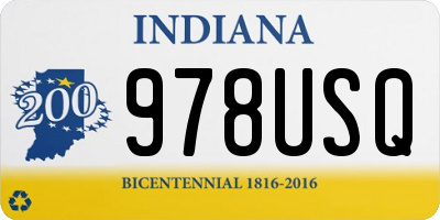 IN license plate 978USQ