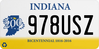 IN license plate 978USZ