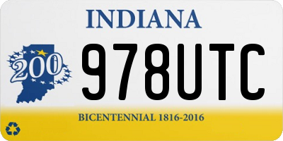 IN license plate 978UTC