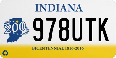 IN license plate 978UTK