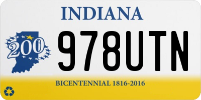 IN license plate 978UTN