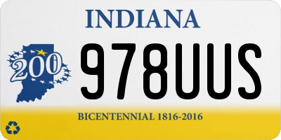 IN license plate 978UUS