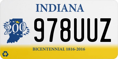 IN license plate 978UUZ