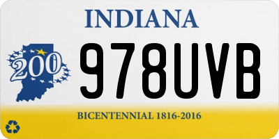IN license plate 978UVB