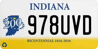 IN license plate 978UVD