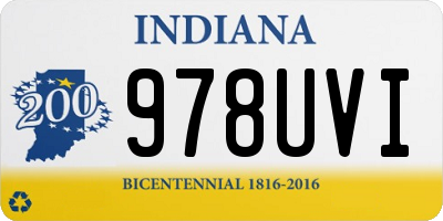 IN license plate 978UVI