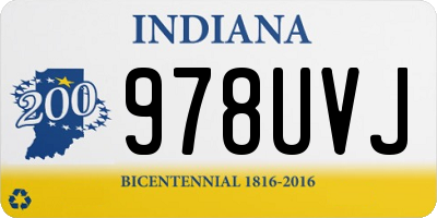 IN license plate 978UVJ