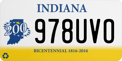 IN license plate 978UVO